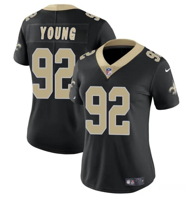 Women's New Orleans Saints #92 Chase Young Black Vapor Stitched Game Jersey(Run Small)